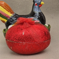 pap-paeskeaeg-roedt-metalfolie-beklaedt-roed-sloejfe-gammel-paeskepynt